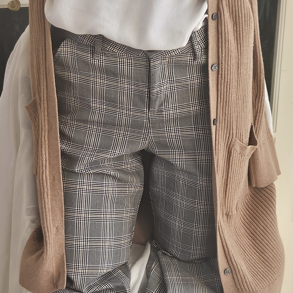 Like an Angel Checkered Skinny Pants in Black and White